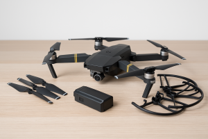 Drone plegable con accesorios